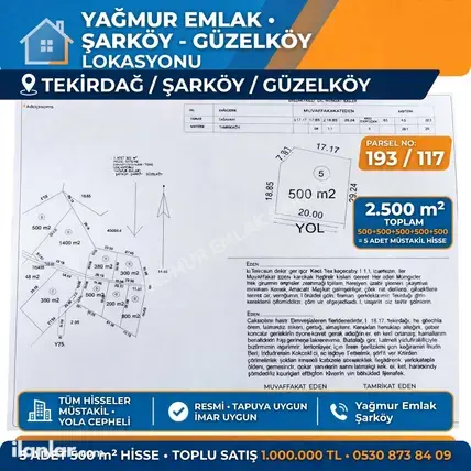 Tekirdağ Şarköy Güzelköy Mahallesi 2.500 m² satılık bağ & Bahçe arsa - Fotoğraf 2