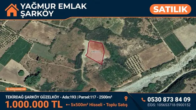 Tekirdağ Şarköy Güzelköy Mahallesi 2.500 m² satılık bağ & Bahçe arsa - Fotoğraf 3