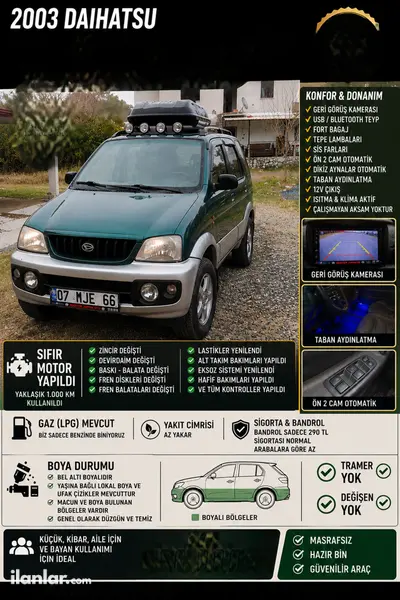 2003 Daihatsu Terios 1.3 benzinli yarı Otomatik arazi, SUV, Pick-up - Fotoğraf 1