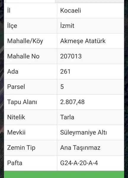 KUZEY MARMARA OTOYOLUNA CEPHE 2807 M2 SATILIK TARLA
