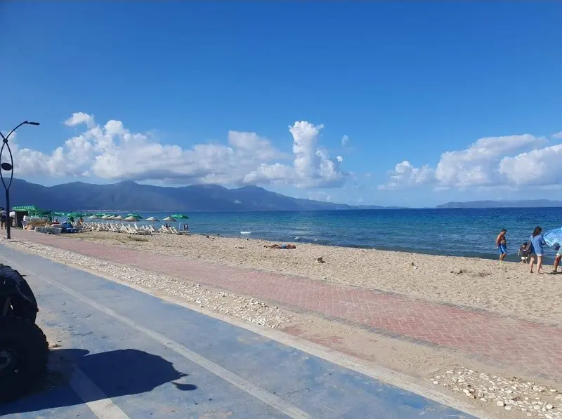 kuşadası sahilinde denize 100metre kendi plajı şezlong bulunan 3+1 satılık villa