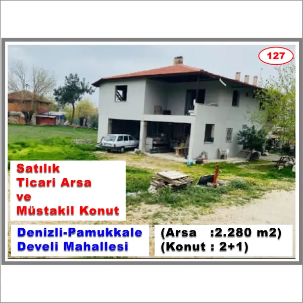 Denizli Pamukkale Develi Mahallesi 2.280 m² satılık ticari arsa - Fotoğraf 1