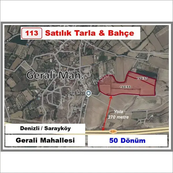 Denizli Sarayköy Gerali Mahallesi 56.122 m² satılık bağ & Bahçe arsa - Fotoğraf 1