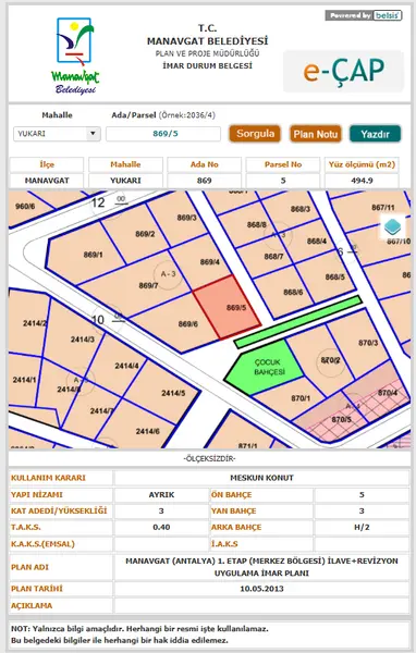 Yayla Mah. Satılık Köşe Parsel Arsa - 207 m²