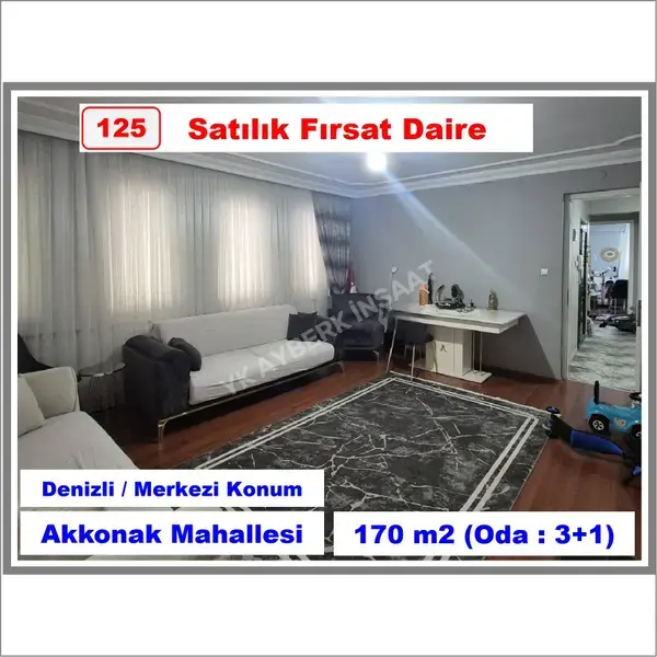 Denizli Merkezefendi Akkonak Mahallesi 3+1 185 m² satılık daire - Fotoğraf 1