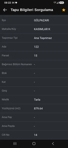 Bilecik Gölpazarı Kasımlar Köyü Mahallesi 879 m² satılık tarla arsa - Fotoğraf 1