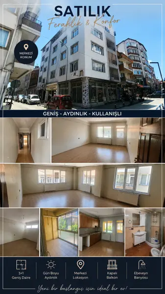 Uşak Merkez Kurtuluş Mahallesi 3+1 150 m² satılık daire - Fotoğraf 1