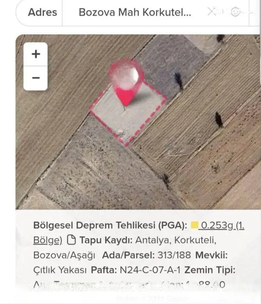Antalya Korkuteli Bozova Mahallesi 10.883 m² satılık tarla arsa - Fotoğraf 1