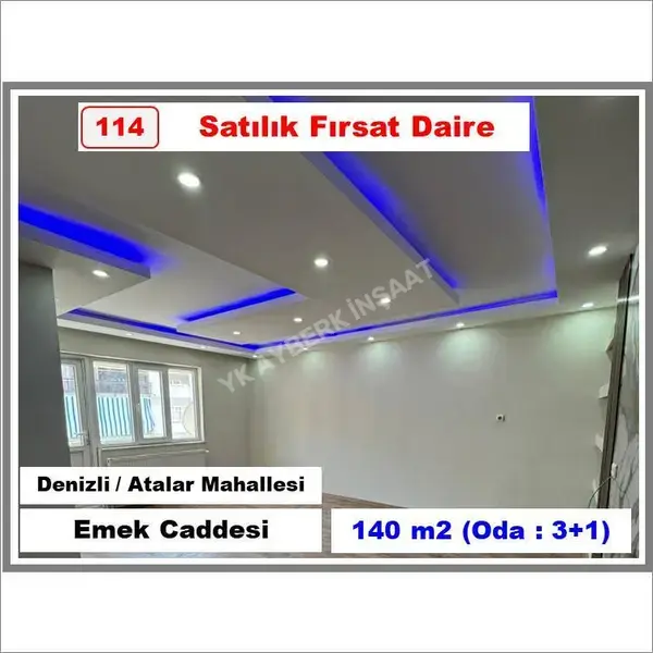 Denizli Pamukkale Atalar Mahallesi 3+1 140 m² satılık daire - Fotoğraf 1
