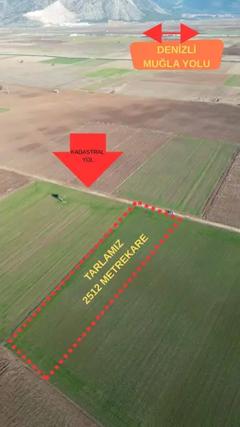 Denizli Tavas Pınarlar Mahallesi 2.512 m² satılık tarla arsa - Fotoğraf 1