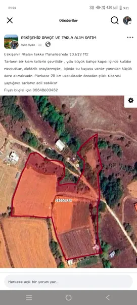 Eskişehir Tepebaşı Atalantekke Mahallesi 10.613 m² satılık tarla arsa - Fotoğraf 1