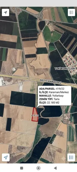Karaman Merkez Yollarbaşı, Camikebir Mahallesi 21.185 m² satılık tarla arsa - Fotoğraf 1