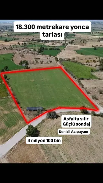 Denizli Acıpayam Darıveren Mahallesi 18.300 m² satılık tarla arsa - Fotoğraf 1