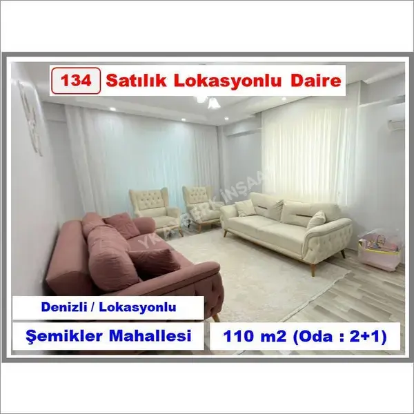 Denizli Merkezefendi Şemikler Mahallesi 2+1 110 m² satılık daire - Fotoğraf 1