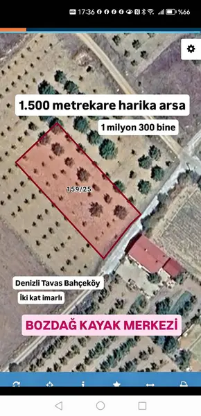 Denizli Tavas Bahçeköy Mahallesi 1.500 m² satılık - Fotoğraf 1