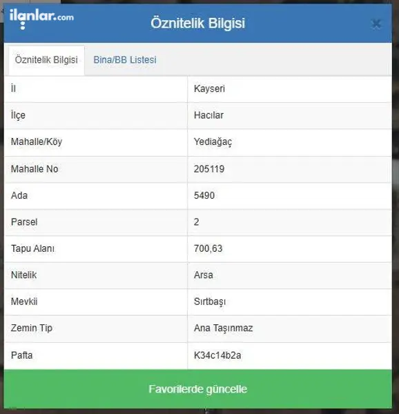 Kayseri Hacılar Yediağaç Mahallesi 700 m² satılık - Fotoğraf 1