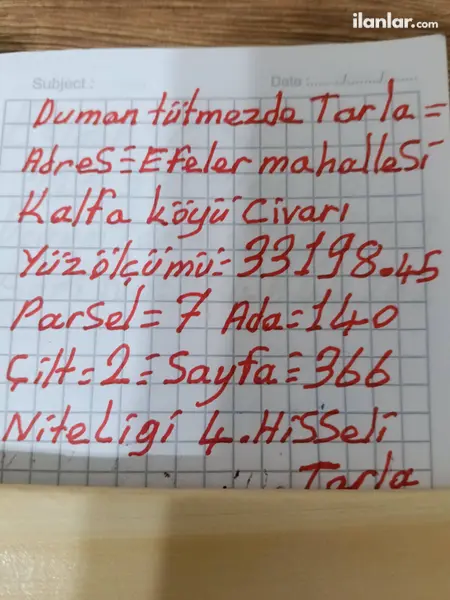 Aydın Efeler Kalfaköy Mahallesi 33.198 m² satılık - Fotoğraf 1