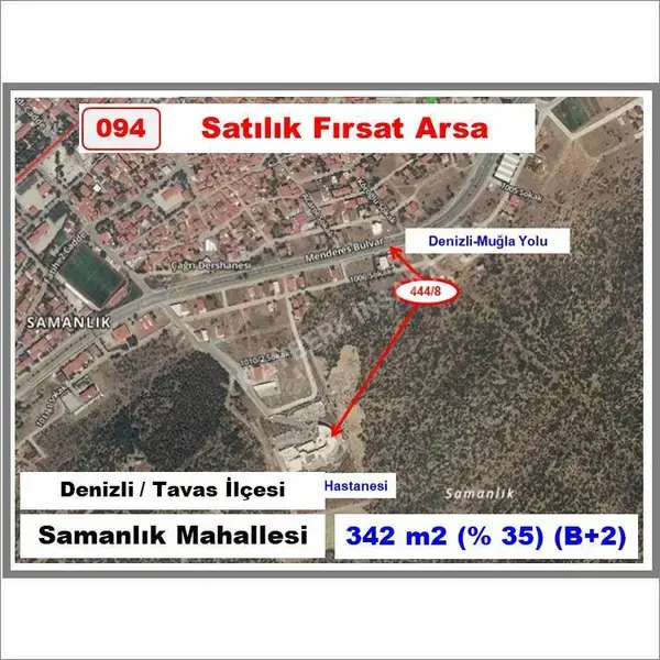 Denizli Tavas Samanlık Mahallesi 341 m² satılık konut arsa - Fotoğraf 1